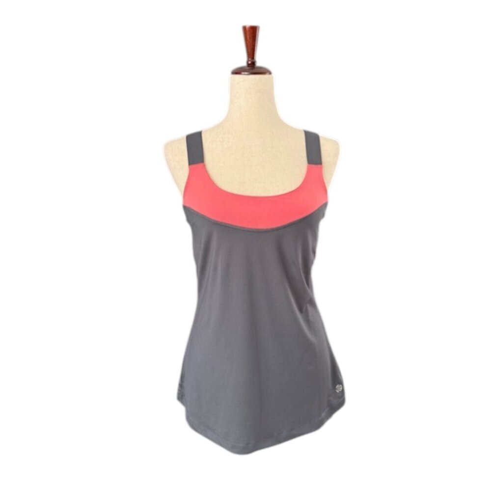 Impact by Jillian Michaels Womens Grey Pink Tank Top Built in Sport Bra Lrg NWOT - Picture 3 of 15